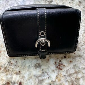 COACH Black Leather Wallet with Silver Buckle Excellent Condition